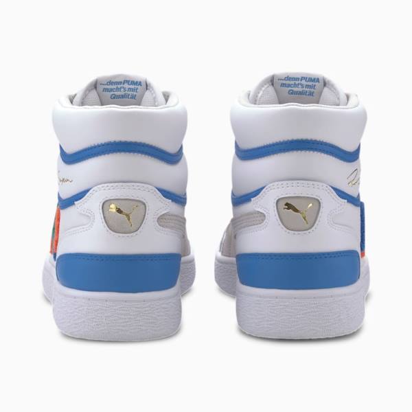 Puma Ralph Sampson Mid Badges Női Tornacipő Fehér Szürke Kék | HU14078