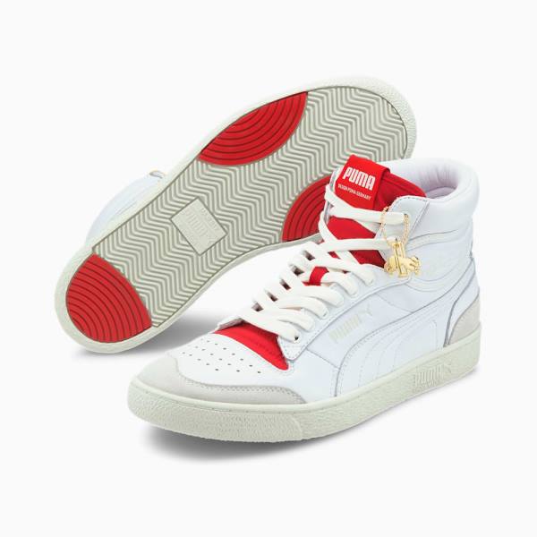 Puma Ralph Sampson Mid Dassler Legacy Férfi Tornacipő Fehér Piros Szürke | HU38417