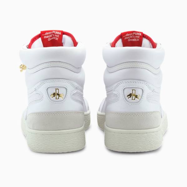 Puma Ralph Sampson Mid Dassler Legacy Férfi Tornacipő Fehér Piros Szürke | HU38417