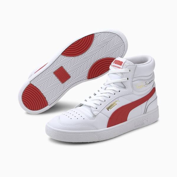 Puma Ralph Sampson Mid Férfi Tornacipő Fehér Piros | HU04840