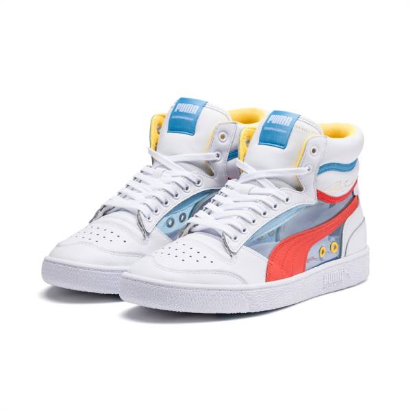 Puma Ralph Sampson Mid Glass Férfi Tornacipő Fehér Korall Kék | HU57039