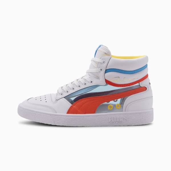 Puma Ralph Sampson Mid Glass Férfi Tornacipő Fehér Korall Kék | HU57039