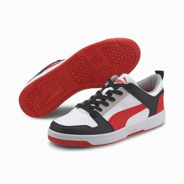 Puma Rebound Lay Up Lo SL Férfi Tornacipő Fehér Piros Fekete Lila | HU06883