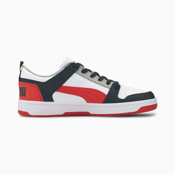 Puma Rebound Lay Up Lo SL Férfi Tornacipő Fehér Piros Fekete Lila | HU06883