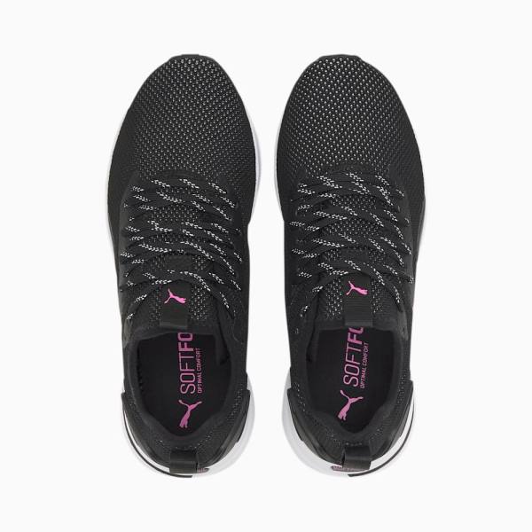 Puma SOFTRIDE Rift Knit Női Futócipő Fekete Rózsaszín | HU39829