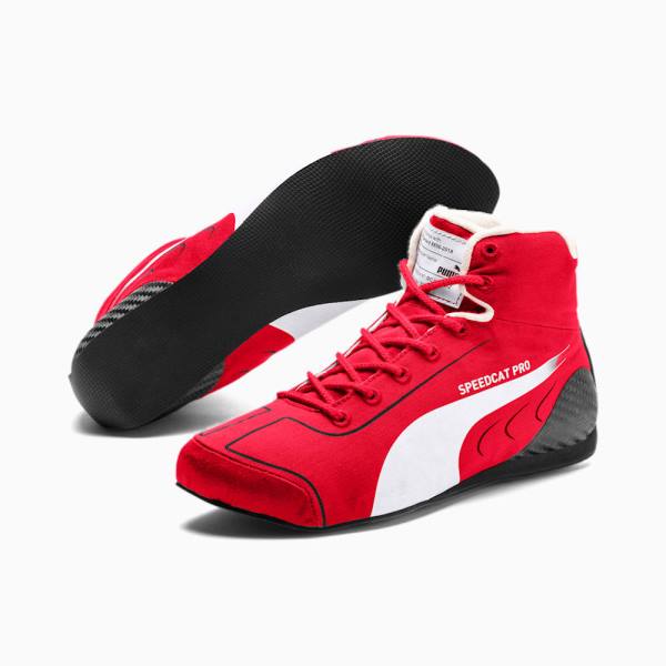 Puma Scuderia Ferrari SpeedCat Pro Charles Leclerc Férfi Motorsport Cipő Piros Fehér Fekete | HU58609