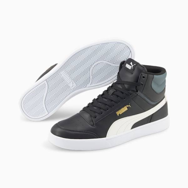 Puma Shuffle Mid Női Tornacipő Fekete Szürke Arany | HU26899