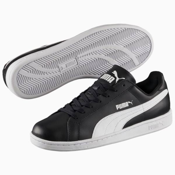 Puma Smash Bőr Női Tornacipő Fekete Fehér | HU05299