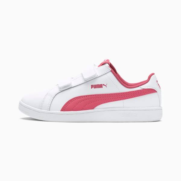 Puma Smash Bőr V PS Fiú Tornacipő Fehér Rózsaszín | HU87121