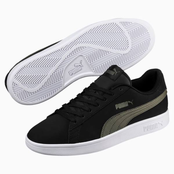 Puma Smash v2 Buck Női Tornacipő Fekete Sötétkék | HU33032