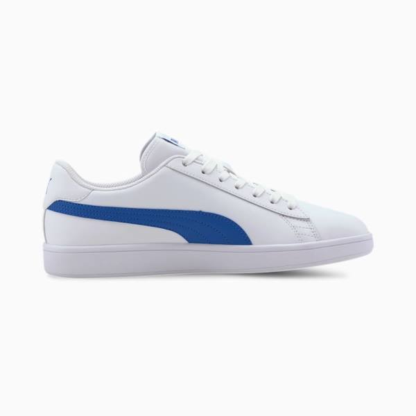 Puma Smash v2 Bőr Férfi Tornacipő Fehér Kék | HU34339