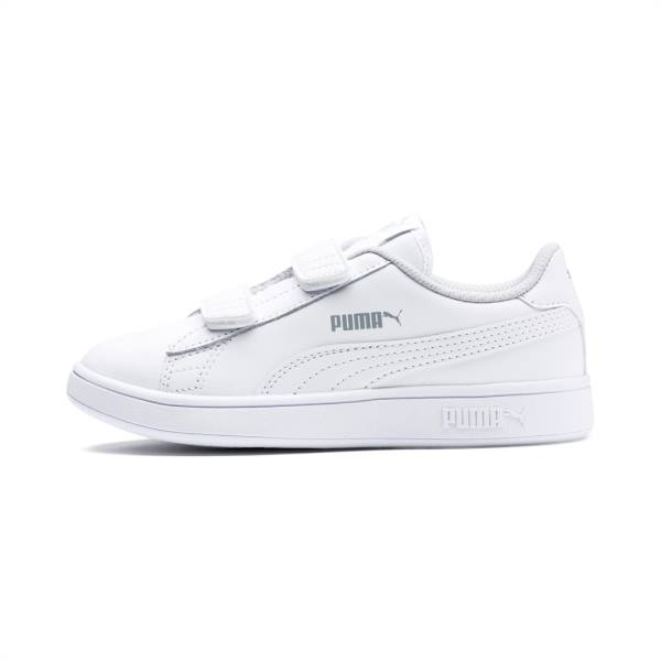 Puma Smash v2 Bőr Lány Tornacipő Fehér | HU94851