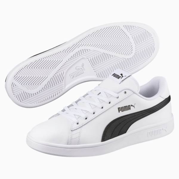 Puma Smash v2 Bőr Női Tornacipő Fehér Fekete | HU62234