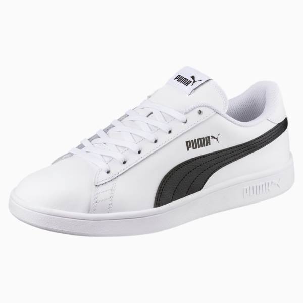 Puma Smash v2 Bőr Női Tornacipő Fehér Fekete | HU62234