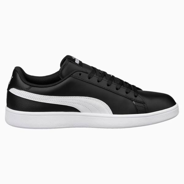 Puma Smash v2 Bőr Női Tornacipő Fekete Fehér | HU74888