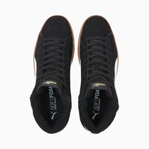 Puma Smash v2 Mid Téli Férfi Tornacipő Fekete Fehér | HU17445