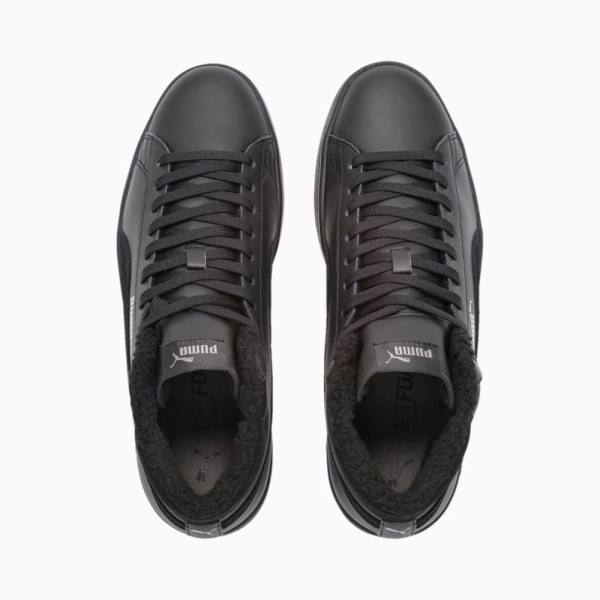 Puma Smash v2 Mid Winterized Bőr High Tops Női Tornacipő Fekete Szürke | HU24659