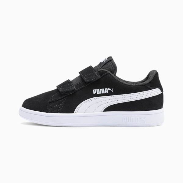 Puma Smash v2 Suede Fiú Tornacipő Fekete Fehér | HU69411