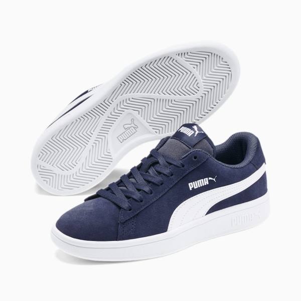 Puma Smash v2 Suede Jr Fiú Tornacipő Sötétkék Fehér | HU33906