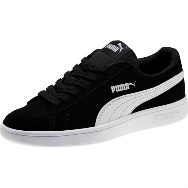 Puma Smash v2 Suede Jr Lány Tornacipő Fekete Fehér | HU37275