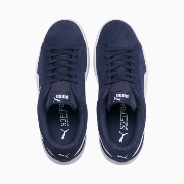 Puma Smash v2 Suede Jr Lány Tornacipő Sötétkék Fehér | HU46759