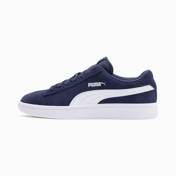 Puma Smash v2 Suede Jr Lány Tornacipő Sötétkék Fehér | HU46759