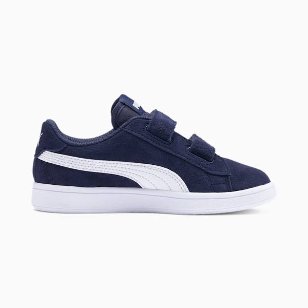 Puma Smash v2 Suede Lány Tornacipő Sötétkék Fehér | HU06912