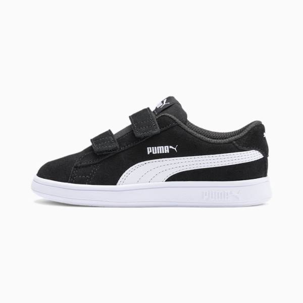 Puma Smash v2 Suede Tenisz Fiú Tornacipő Fekete Fehér | HU54098