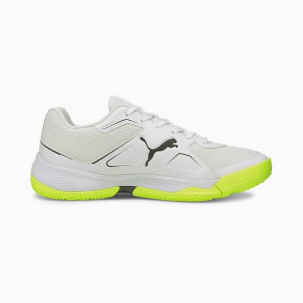 Puma Solarflash Indoor Sports Férfi Kézilabda Cipő Fehér Fekete Sárga | HU26310