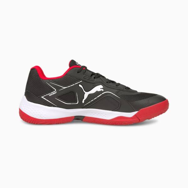 Puma Solarstrike Indoor Sports Férfi Kézilabda Cipő Fekete Piros Fehér | HU62317