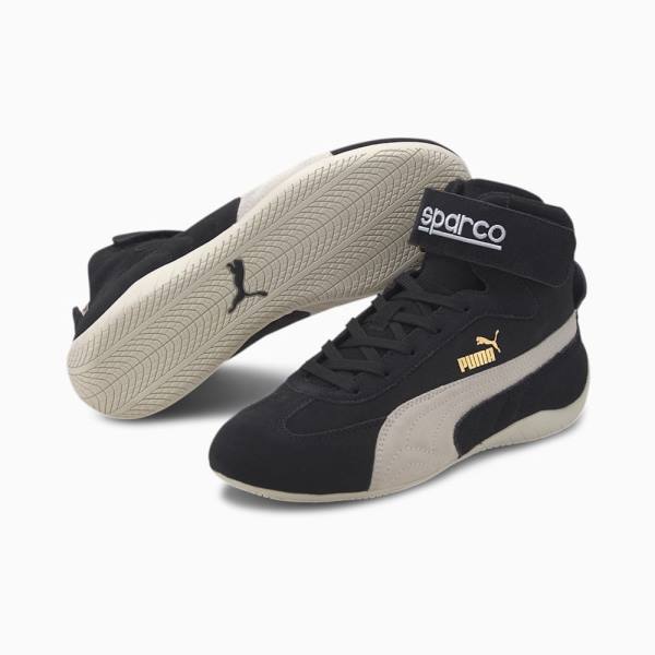 Puma Speedcat Sparco Mid Női Motorsport Cipő Fekete Fehér Arany | HU40863