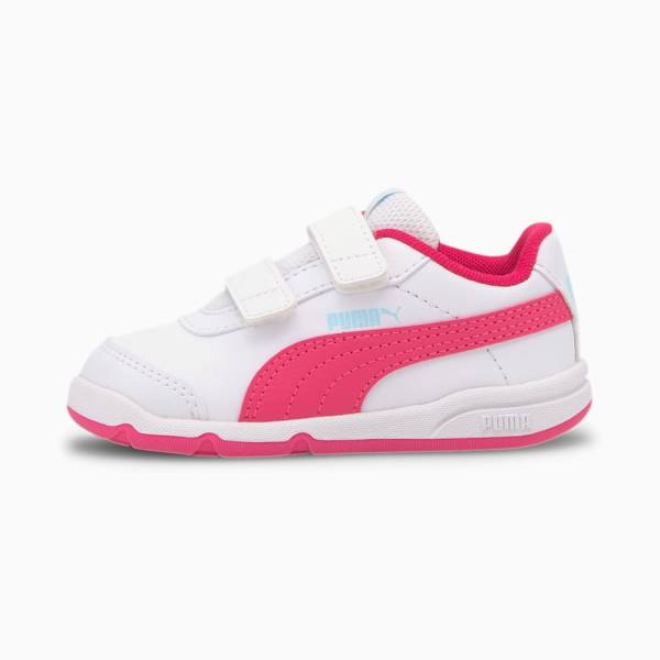 Puma Stepfleex 2 SL VE V Fiú Tornacipő Fehér Rózsaszín Világos Kék Lila | HU80812