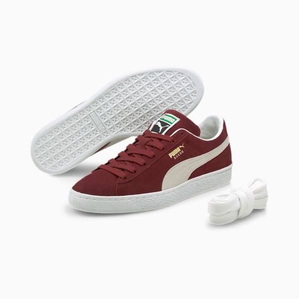 Puma Suede Classic XXI Férfi Tornacipő Sötétpiros Fehér | HU14762