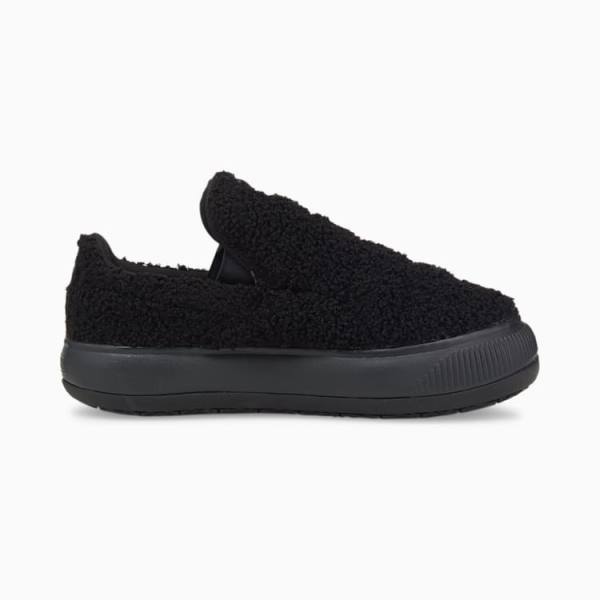 Puma Suede Mayu Slip-On Teddy Női Szandál Fekete | HU87509