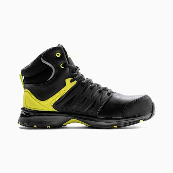 Puma Velocity 2.0 Mid S3 ESD Munkavédelmi Férfi Tornacipő Fekete Sárga | HU90187