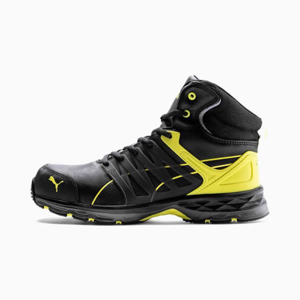 Puma Velocity 2.0 Mid S3 ESD Munkavédelmi Férfi Tornacipő Fekete Sárga | HU90187