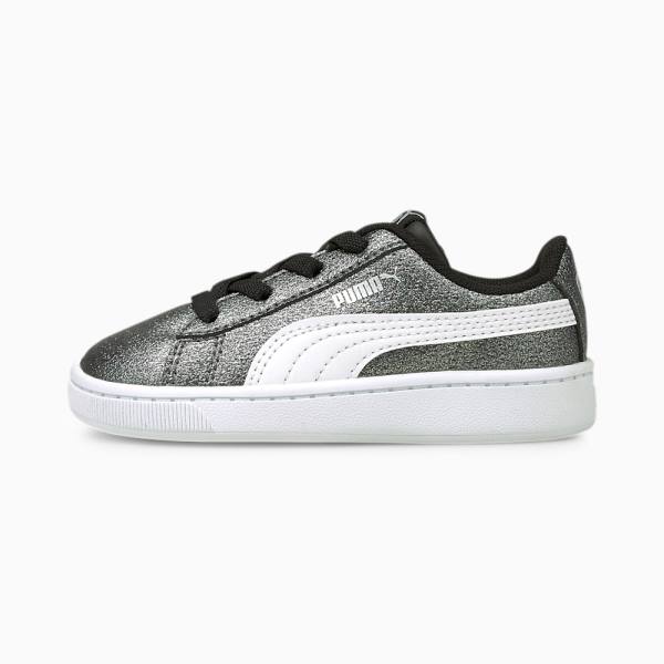 Puma Vikky v2 Glitz 2 AC Lány Tornacipő Titán Fehér Fekete | HU46771