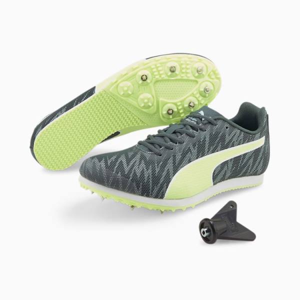 Puma evoSPEED Star 7 Pálya and Field Youth Spikes Női Futócipő Sárga Olivazöld | HU58135