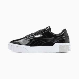 Puma Cali Lakkbőr Youth Lány Tornacipő Fekete Fehér | HU43228