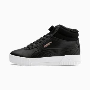 Puma Carina Fur Mid Youth Lány Tornacipő Fekete Rózsaszín Arany Fehér | HU95112