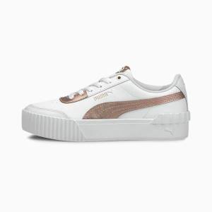 Puma Carina Lift Metallic Női Tornacipő Fehér Rózsaszín Arany | HU49718