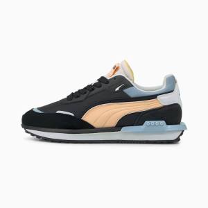 Puma City Rider Electric Férfi Tornacipő Fekete Korall | HU07291