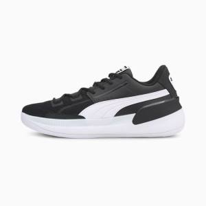 Puma Clyde Hardwood Team Női Kosárlabda Cipő Fekete Fehér | HU43259