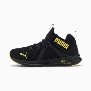 Puma Enzo 2 Weave Youth Fiú Tornacipő Fekete Sárga | HU54992