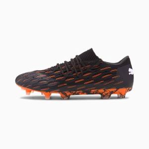 Puma Future 6.1 NETFIT Low FG/AG Férfi Focicipő Fekete Fehér Narancssárga | HU56236