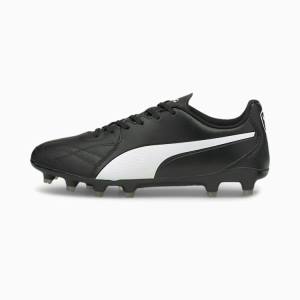 Puma King Hero 21 FG Férfi Focicipő Fekete Fehér | HU64590