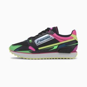 Puma Mile Rider Sunny Getaway Női Tornacipő Fekete Zöld | HU22812