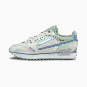 Puma Mile Rider Sunny Getaway Női Tornacipő Szürke Zöld | HU88280