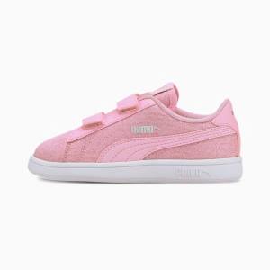 Puma PUMA Smash v2 Glitz Glam Lány Tornacipő Rózsaszín | HU91872