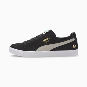 Puma PUMA x THE HUNDREDS Clyde Női Tornacipő Fekete Fehér | HU73187